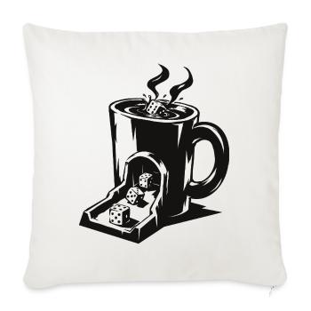 Kaffeewürfelturm - Sofakissenbezug 45 x 45 cm - Naturweiß  - Vorne