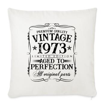 1973 vintage vintage 50 ans cadeau d’anniversaire - Housse de coussin décorative 45 x 45 cm - blanc nature - Devant