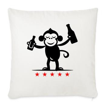 Bière de singe de fête - Housse de coussin décorative 45 x 45 cm - blanc nature - Devant