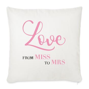 JGA From Miss to Mrs Bachelorette Party Bride - Sofa pillowcase 17,3'' x 17,3'' (45 x 45 cm) - natural white - Front