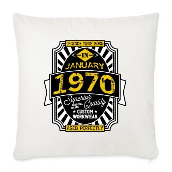 1970 JANUARY - Housse de coussin décorative 45 x 45 cm - blanc nature - Devant