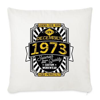 1973 DECEMBER - Housse de coussin décorative 45 x 45 cm - blanc nature - Devant