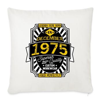 1975 DECEMBER - Housse de coussin décorative 45 x 45 cm - blanc nature - Devant