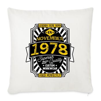 1978 NOVEMBER - Housse de coussin décorative 45 x 45 cm - blanc nature - Devant