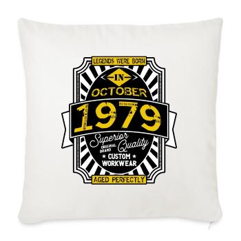 1979 OCTOBER - Housse de coussin décorative 45 x 45 cm - blanc nature - Devant