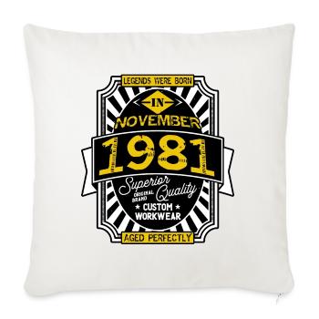 1981 NOVEMBER - Housse de coussin décorative 45 x 45 cm - blanc nature - Devant