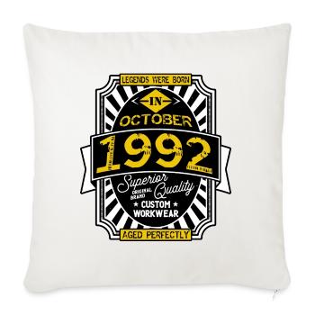 1992 OCTOBER - Housse de coussin décorative 45 x 45 cm - blanc nature - Devant