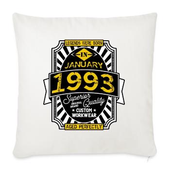 1993 JANUARY - Housse de coussin décorative 45 x 45 cm - blanc nature - Devant