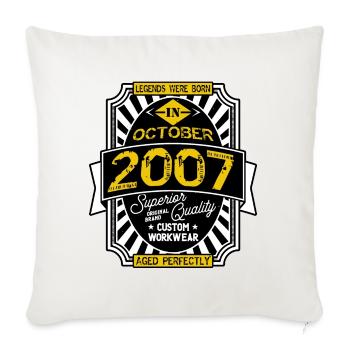 2007 OCTOBER - Housse de coussin décorative 45 x 45 cm - blanc nature - Devant