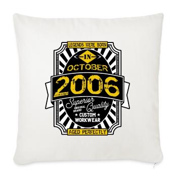 2006 OCTOBER - Housse de coussin décorative 45 x 45 cm - blanc nature - Devant