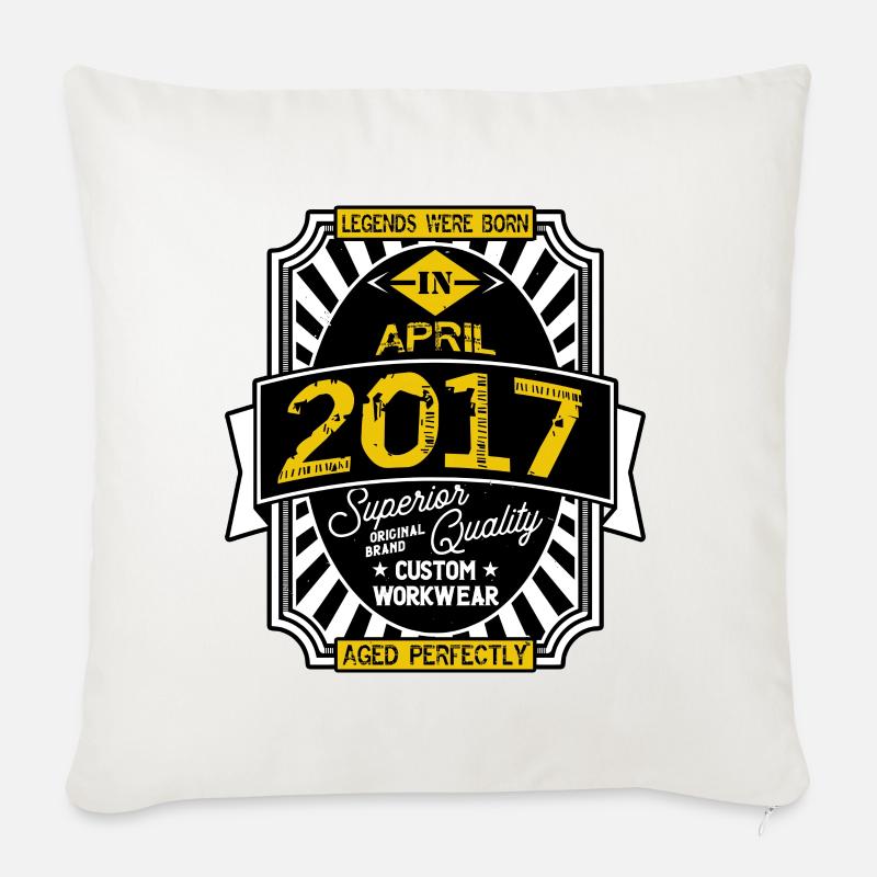 2017 APRIL - Housse de coussin décorative 45 x 45 cm - blanc nature