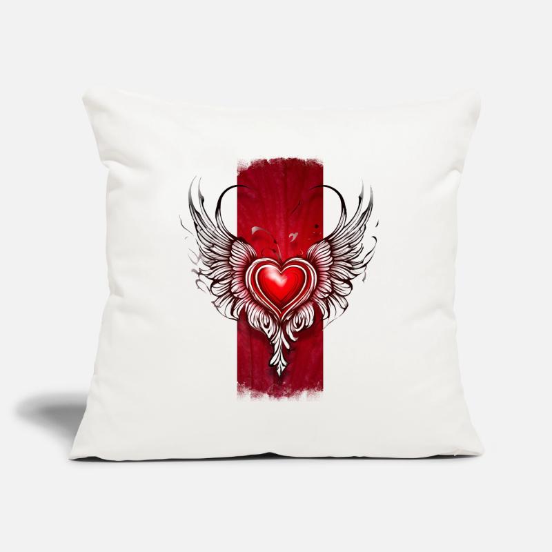 Seraphic Affection: Winged Heart Sofa pillowcase 17,3'' x 17,3'' (45 x 45 cm)