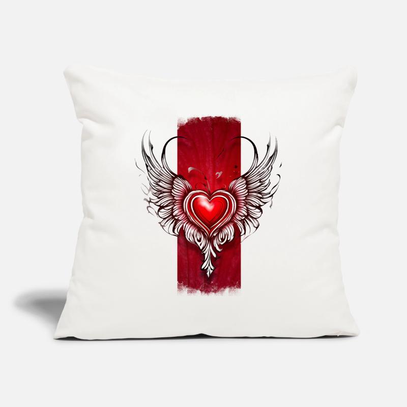 Seraphic Affection: Winged Heart Sofa pillowcase 17,3'' x 17,3'' (45 x 45 cm)