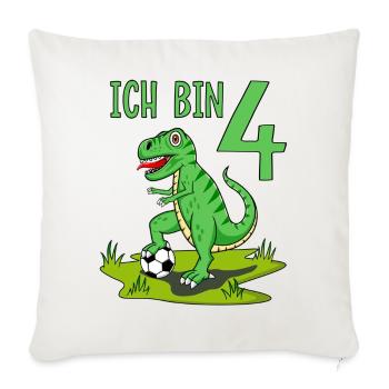 Dinosaur Rex Football 4 Birthday - Sofa pillowcase 17,3'' x 17,3'' (45 x 45 cm) - natural white - Front