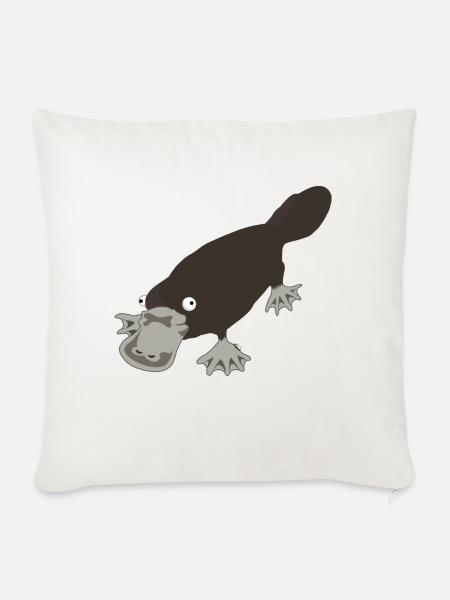 Schnabeltier - Sofakissenbezug 45 x 45 cm - Naturweiß