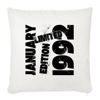 JANVIER 1992 LIMITED EDITION - Housse de coussin décorative 45 x 45 cm - blanc nature - Devant
