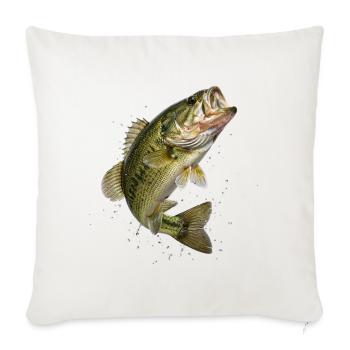 Bass in dynamic jump - Sofa pillowcase 17,3'' x 17,3'' (45 x 45 cm) - natural white - Front