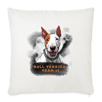 Bull terrier team number 1 Champion Winner Leader - Sofa pillowcase 17,3'' x 17,3'' (45 x 45 cm) - natural white - Front
