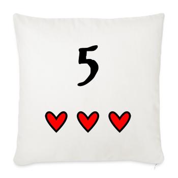 5 YEARS. 5th ANNIVERSARY. BIRTHDAY 5 YEARS. BIRTHDAY - Sofa pillowcase 17,3'' x 17,3'' (45 x 45 cm) - natural white - Front
