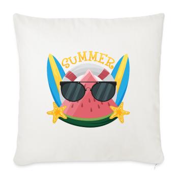 Watermelon with Sunglasses - Sofakissenbezug 45 x 45 cm - Naturweiß  - Vorne