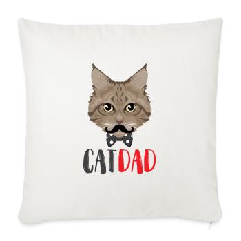 Stolzer Katzen Papa - Sofakissenbezug 45 x 45 cm - Naturweiß  - Vorne