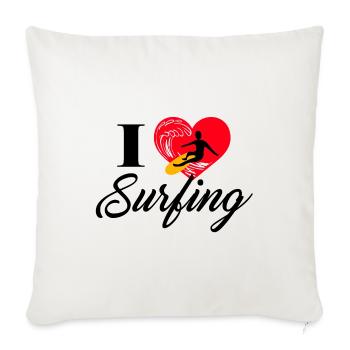J'adore surfer - Housse de coussin décorative 45 x 45 cm - blanc nature - Devant