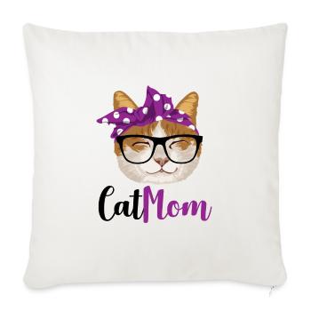 Cat Mom - Affiche - Housse de coussin décorative 45 x 45 cm - blanc nature - Devant