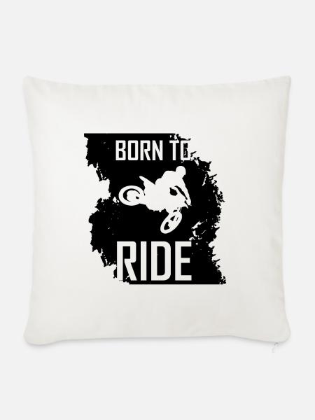 born to ride - Sofakissenbezug 45 x 45 cm - Naturweiß 