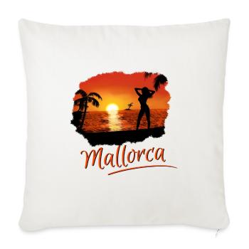 Mallorca - Fille coucher de soleil d'été rouge - Housse de coussin décorative 45 x 45 cm - blanc nature - Devant