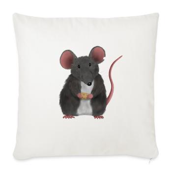 Petite souris ou rat mignon - Housse de coussin décorative 45 x 45 cm - blanc nature - Devant