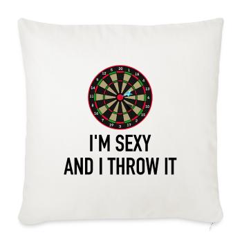 Dart je suis sexy et je le jette - Housse de coussin décorative 45 x 45 cm - blanc nature - Devant