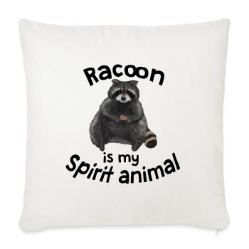 Raton laveur - mon animal spirituel - Housse de coussin décorative 45 x 45 cm - blanc nature - Devant