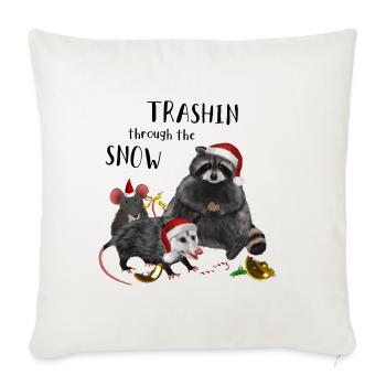 Noël - Racoon Mouse Rat Opossum - Housse de coussin décorative 45 x 45 cm - blanc nature - Devant