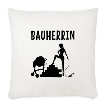 Bauherrin - Sofakissenbezug 45 x 45 cm - Naturweiß  - Vorne