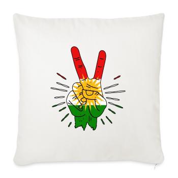 Kurdistan Peace Finger - Sofa pillowcase 17,3'' x 17,3'' (45 x 45 cm) - natural white - Front
