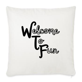 WTF - Welcome To Fun - Sofa pillowcase 17,3'' x 17,3'' (45 x 45 cm) - natural white - Front