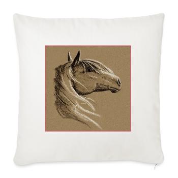 Horse Drawing - Sofa pillowcase 17,3'' x 17,3'' (45 x 45 cm) - natural white - Front