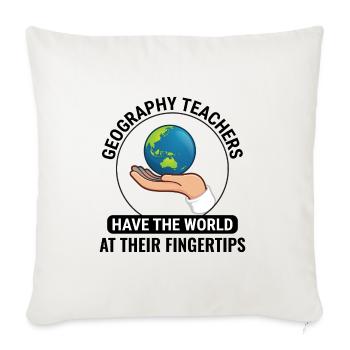 GIS Hand Globe World Spatial Data Geography - Sofa pillowcase 17,3'' x 17,3'' (45 x 45 cm) - natural white - Front