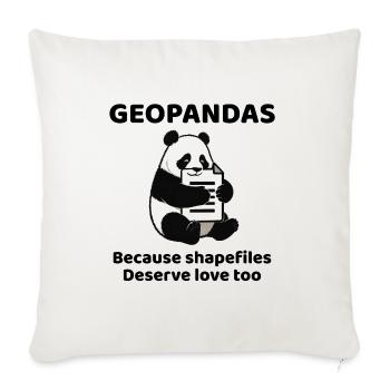 GeoPandas Shapefiles GIS Python Data Love - Sofa pillowcase 17,3'' x 17,3'' (45 x 45 cm) - natural white - Front