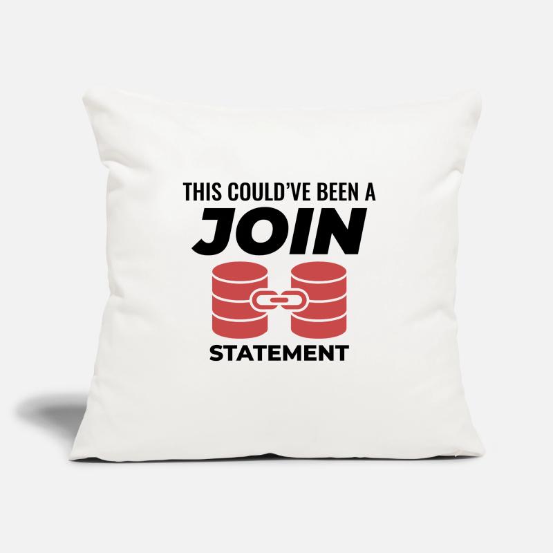 SQL Join Database Statement Programming Data Sofa pillowcase 17,3'' x 17,3'' (45 x 45 cm)