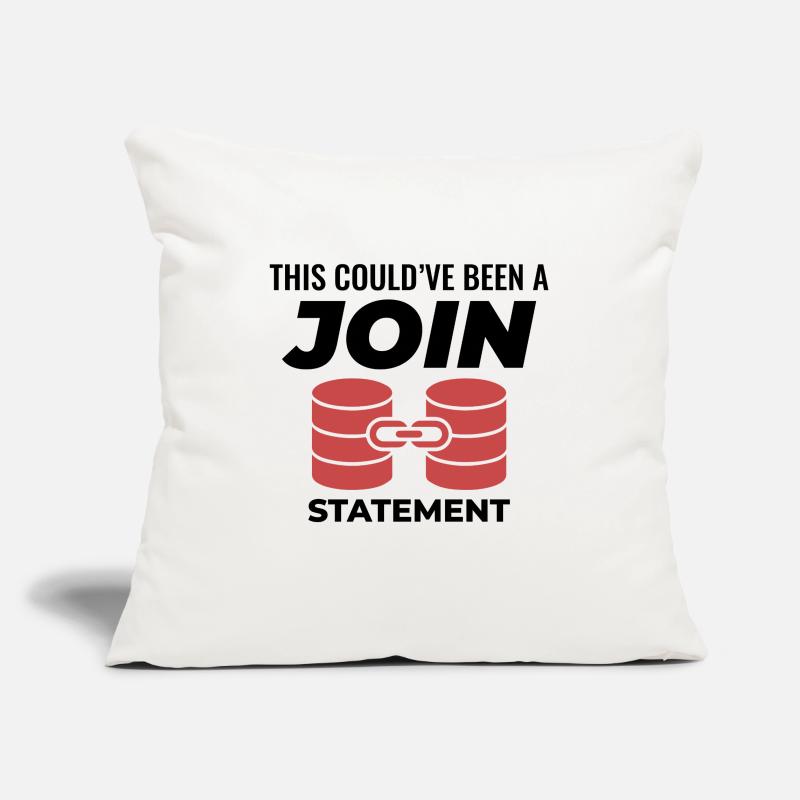 SQL Join Database Statement Programming Data Sofa pillowcase 17,3'' x 17,3'' (45 x 45 cm)