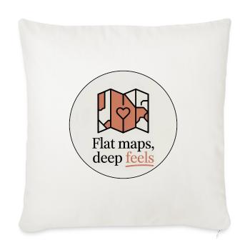 Flat Maps Deep Feels Geography Cartography - Sofa pillowcase 17,3'' x 17,3'' (45 x 45 cm) - natural white - Front