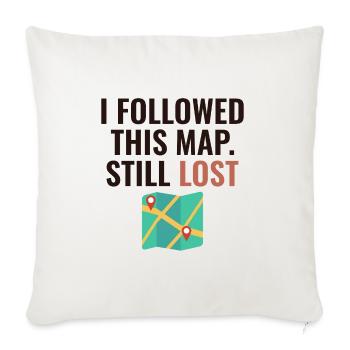 J’ai suivi cette carte encore perdue drôle de GIS - Housse de coussin décorative 45 x 45 cm - blanc nature - Devant