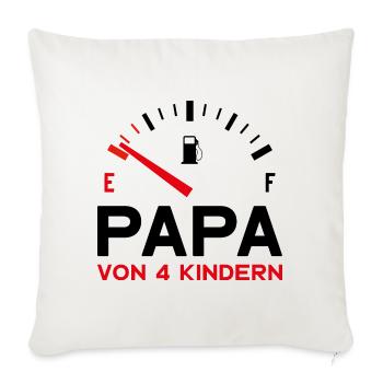 PAPA 4 KINDER VATERTAG - Sofakissenbezug 45 x 45 cm - Naturweiß  - Vorne