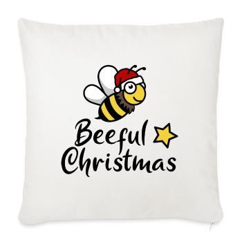 Abeille de Noël Abeille de Noël Père Noël - Housse de coussin décorative 45 x 45 cm - blanc nature - Devant