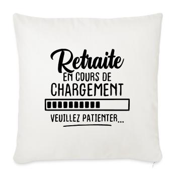 Retraite en cours de chargement veuillez patienter - Housse de coussin décorative 45 x 45 cm - blanc nature - Devant