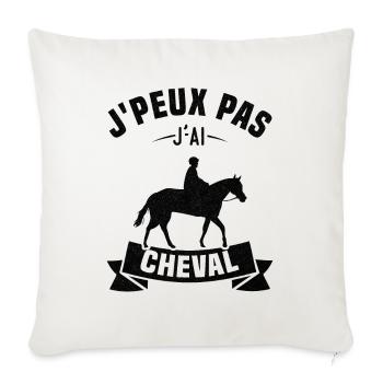 J'peux pas j'ai cheval - Housse de coussin décorative 45 x 45 cm - blanc nature - Devant