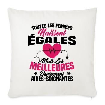 Les meilleures femmes deviennent aides-soignantes - Housse de coussin décorative 45 x 45 cm - blanc nature - Devant