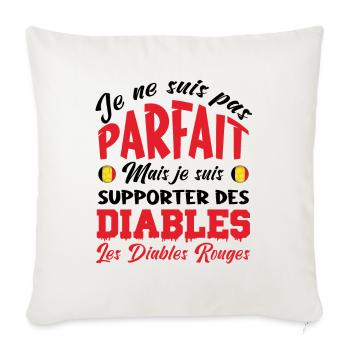DIABLES ROUGE BELGIQUE - Housse de coussin décorative 45 x 45 cm - blanc nature - Devant