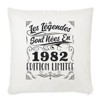 Les Légendes Sont Nés En 1982 | Cadeau - Housse de coussin décorative 45 x 45 cm - blanc nature - Devant